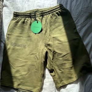 NWT Pangaia olive green long shorts size M